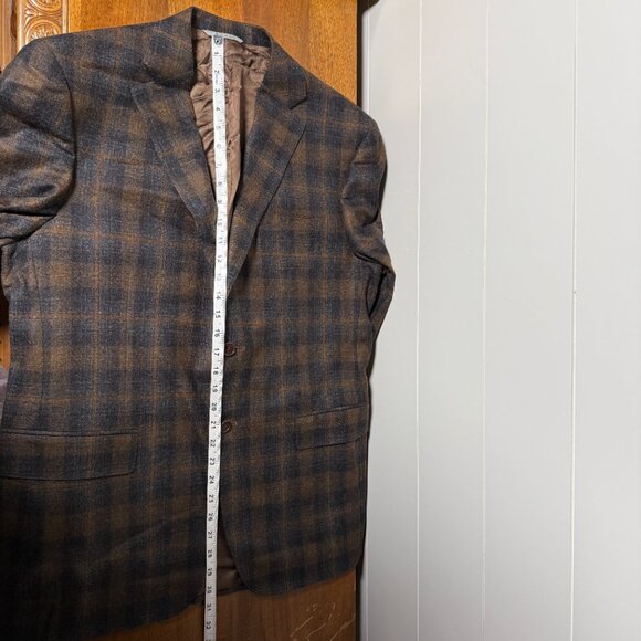 Canali Sports Blazer 100% Wool Brown & Gray Plaid 52R Best Fall Color Combo - Picture 13 of 14